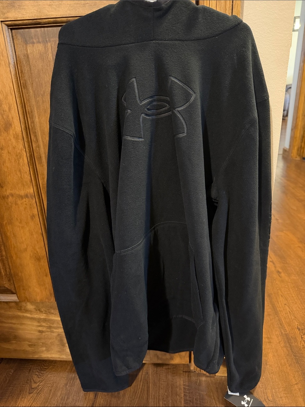 Under Armour Black Fleece Pullover Hoodie with Raised Logo